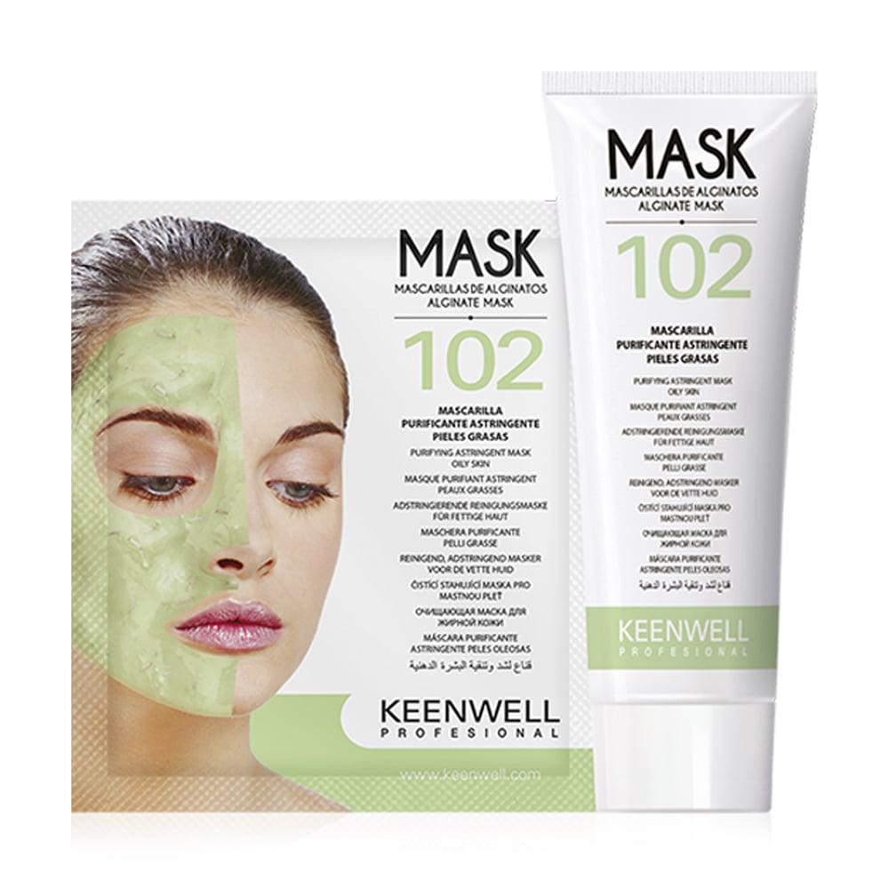 Уцінка! Очищувальна альгінатна маска для обличчя Keenwell Alginate Mask 102, для жирної шкіри, 125 мл + 25 г