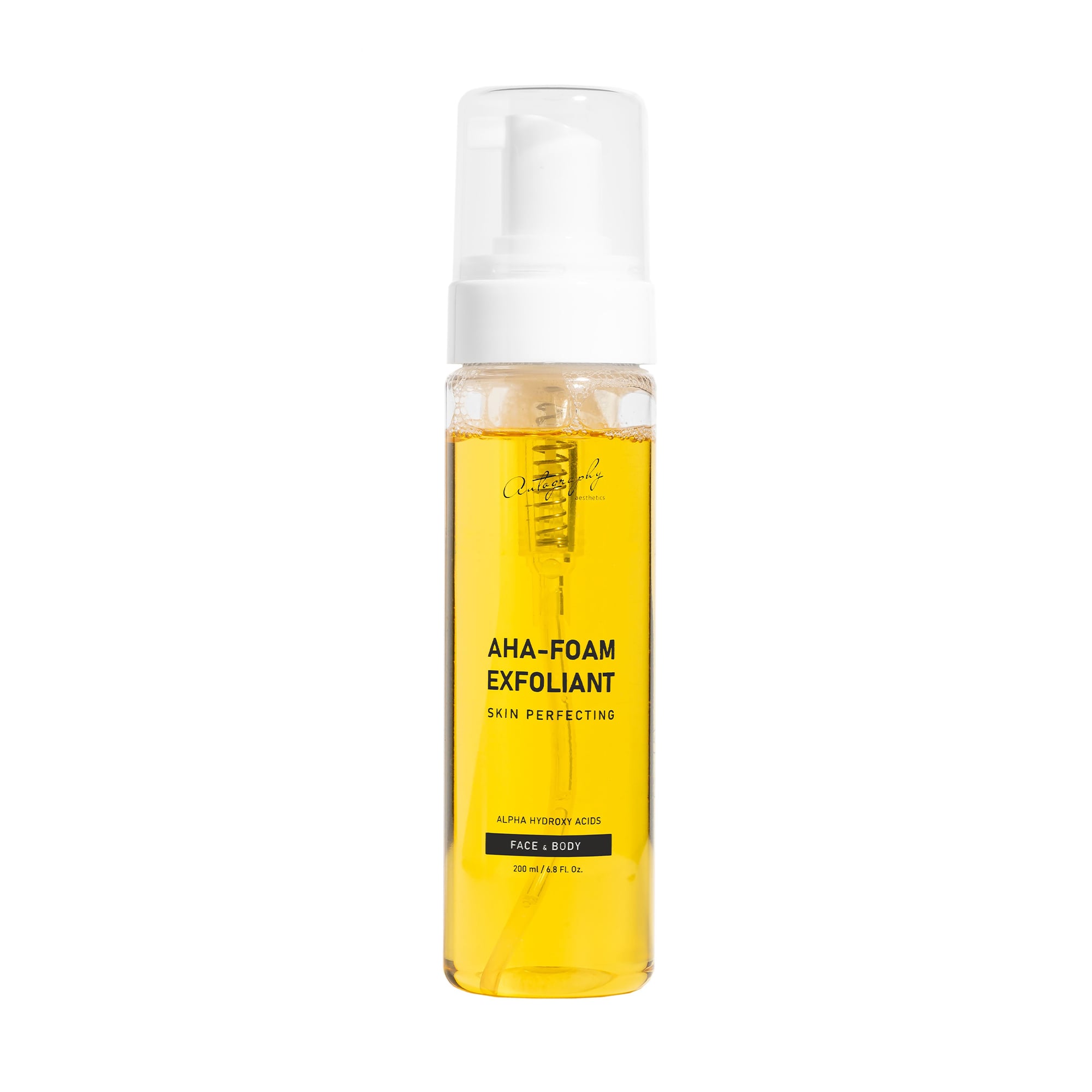 Уцінка! Очищувальна пінка для обличчя та тіла Autography Aesthetics Foam Exfoliant Face &amp; Body з AHA-кислотами, 200 мл