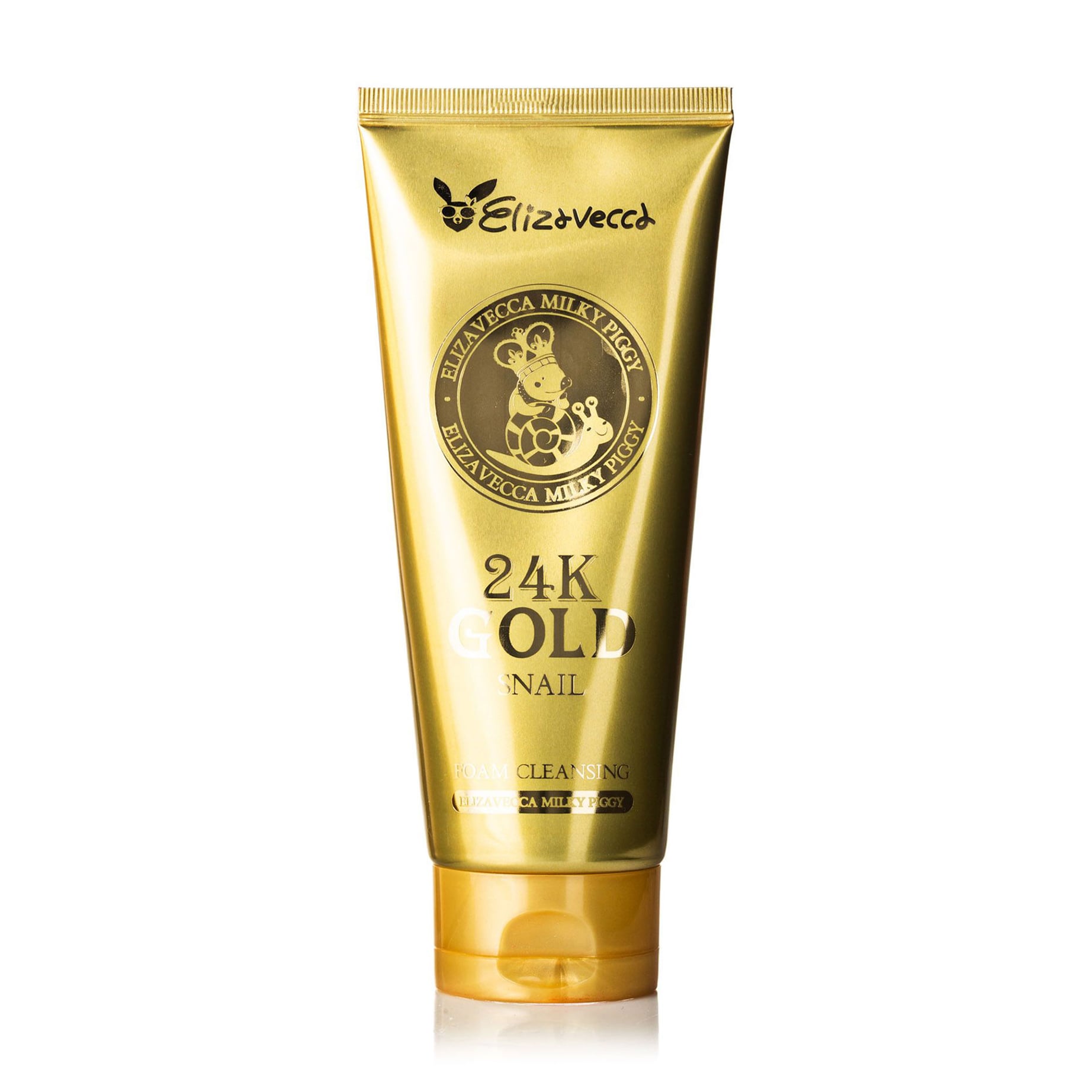 Уцінка! Очищувальна пінка для вмивання Elizavecca Milky Piggy 24K Gold Snail Cleansing Foam із муцином равлика та 24К золотом, 180 мл