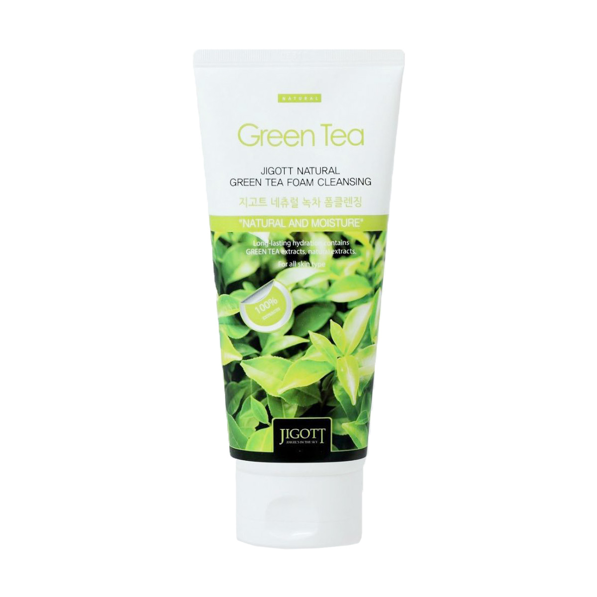 Уцінка! Очищувальна пінка для вмивання Jigott Natural Green Tea Foam Cleansing Зелений чай, 180 мл